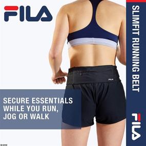 img 2 attached to 🏃 FILA Accessories Waist Pack - Slimfit Breathable Running Belt Fanny Pack for Women & Men, Phone Holder + Sports Pouch, Perfect for Running, Walking, Cycling, Exercise & Fitness – Black