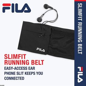 img 3 attached to 🏃 FILA Accessories Waist Pack - Slimfit Breathable Running Belt Fanny Pack for Women & Men, Phone Holder + Sports Pouch, Perfect for Running, Walking, Cycling, Exercise & Fitness – Black