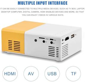 img 1 attached to 🎥 Mini Movie Projector with 10000 Hours LED Lamp Life, 1080P Support, HDMI USB AV Interfaces, Remote Control - Ideal for Outdoor Entertainment, Video TV Party Games, Kids Gift