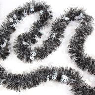 🎃 halloween tinsel garland: lomimos 32.8 ft glittering twist skeleton metallic decoration, ideal for party supplies logo