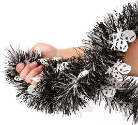 img 1 attached to 🎃 Halloween Tinsel Garland: LOMIMOS 32.8 Ft Glittering Twist Skeleton Metallic Decoration, Ideal for Party Supplies