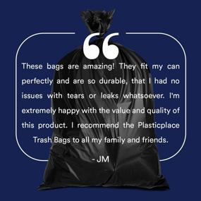 img 1 attached to 🗑️ Black Extra Tall Drawstring Kitchen Trash Bags - Plasticplace 13 Gallon, 1.2 Mil, 24"W x 31"H (200 Count)