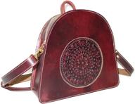 leather crafted shoulder vintage burgundy women's handbags & wallets logo