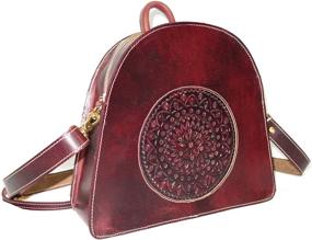 img 4 attached to Leather Crafted Shoulder Vintage Burgundy Women's Handbags & Wallets