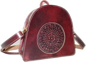 img 2 attached to Leather Crafted Shoulder Vintage Burgundy Women's Handbags & Wallets