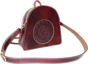 img 1 attached to Leather Crafted Shoulder Vintage Burgundy Women's Handbags & Wallets