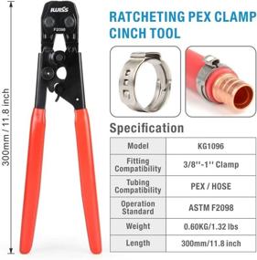 img 3 attached to 🔧 IWISS Ratcheting PEX Cinch Tool for Fastening Stainless Clamps 3/8-Inch to 1-Inch + Calibration Gauge | Compatible with ASTM F2098 and Non-F2098 Ear Hose Clamps