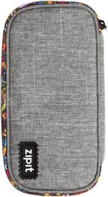 img 4 attached to 🖋️ Efficient Grey ZIPIT Jumbo Pencil Pouch: Large Capacity, Sturdy Organizer with Secure Zipper Closure for Adults