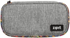 img 1 attached to 🖋️ Efficient Grey ZIPIT Jumbo Pencil Pouch: Large Capacity, Sturdy Organizer with Secure Zipper Closure for Adults