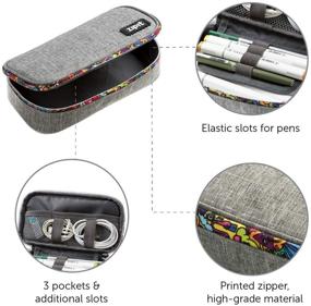 img 3 attached to 🖋️ Efficient Grey ZIPIT Jumbo Pencil Pouch: Large Capacity, Sturdy Organizer with Secure Zipper Closure for Adults