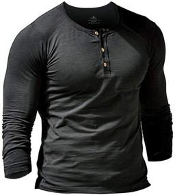 img 4 attached to 👕 Muscle Alive Henleys T Shirt: The Ultimate Relaxed Men's Clothing for Stylish Shirts