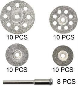 img 3 attached to 🔧 Dremel Rotary Tool Diamond Cutting Wheel Kit - 40PCS (10 of 25mm/22mm/18mm/16mm each) with 8pcs 3mm Mandrel