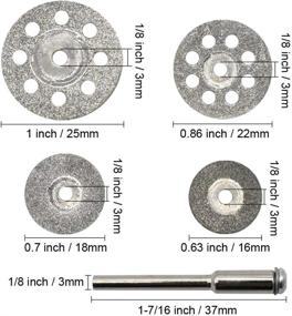 img 2 attached to 🔧 Dremel Rotary Tool Diamond Cutting Wheel Kit - 40PCS (10 of 25mm/22mm/18mm/16mm each) with 8pcs 3mm Mandrel