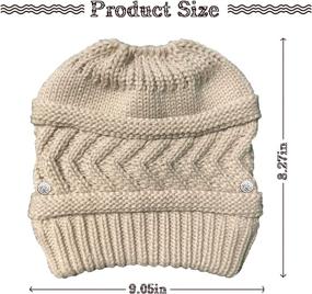 img 2 attached to Winter Beanies BeanieTail Ponytail Button Outdoor Recreation and Outdoor Clothing