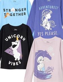 img 3 attached to Girls' Long-Sleeve T-Shirts with Disney, Star Wars, Marvel, Frozen Princess Designs by Spotted Zebra