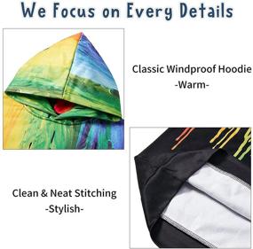 img 1 attached to Colorful Kids' Hoodies: Funky 👕 3D Prints, Comfy Fleece Sweatshirts (Ages 5-14)