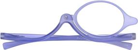 img 2 attached to 💄 Tete Makeup Glasses: High Magnification Swivel Lens for Precise Make Up Application with Stylish Purple Frame +3.50 Strength, Extra Durable and Comes with Protective Case