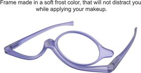 img 3 attached to 💄 Tete Makeup Glasses: High Magnification Swivel Lens for Precise Make Up Application with Stylish Purple Frame +3.50 Strength, Extra Durable and Comes with Protective Case