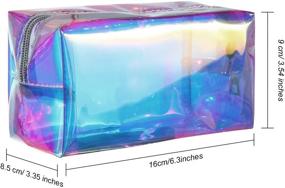 img 1 attached to Holographic Iridescent Cosmetic Waterproof Portable