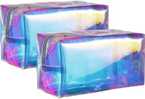 img 4 attached to Holographic Iridescent Cosmetic Waterproof Portable