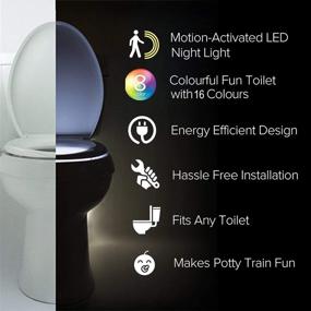 img 1 attached to 🚽 Colorful Motion Sensor Night Light for Toilet Bowl - LED Light with Light Detection Sensor - Fun Gadget for Men, Women, Him, Her - Unique Gift for Birthdays, Kids - Funny Christmas Present, Best Gag Idea