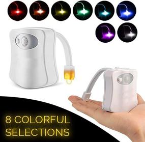 img 2 attached to 🚽 Colorful Motion Sensor Night Light for Toilet Bowl - LED Light with Light Detection Sensor - Fun Gadget for Men, Women, Him, Her - Unique Gift for Birthdays, Kids - Funny Christmas Present, Best Gag Idea