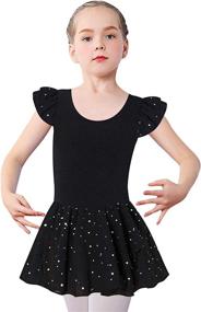 img 3 attached to Move Dance Girls Leotards with Tutu Ruffle Sleeves: Stylish Ballet Outfits for 3-8 Years with Hollow Back