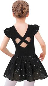 img 2 attached to Move Dance Girls Leotards with Tutu Ruffle Sleeves: Stylish Ballet Outfits for 3-8 Years with Hollow Back