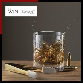 img 3 attached to 🥃 Premium Gold Bullet Whiskey Chillers Stones Set - The Wine Savant 1.75in Whiskey Rocks - Stainless Steel Bullet Shaped Ice Cubes - Includes Gift Box, Tongs, and Storage Bag - Ideal for Whiskey or Scotch