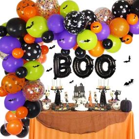 img 3 attached to 🎃 Halloween Balloons Garland Kit – 92 Pack: Latex BOO Foil, Confetti, Bat Decorations – Party Supplies & Favors