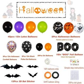 img 2 attached to 🎃 Halloween Balloons Garland Kit – 92 Pack: Latex BOO Foil, Confetti, Bat Decorations – Party Supplies & Favors