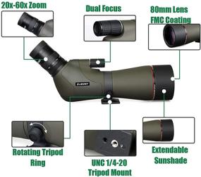 img 2 attached to 🔭 SVBONY SV46 Spotting Scope HD Dual Focus Waterproof 20-60x80 Long Range Angled Telescope for Birding, Hunting, Shooting, Archery with Case