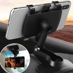 img 3 attached to 📱 360° Rotation Dashboard Car Phone Holder Mount with Clip - Universal Compatibility for iPhone 12 11 Pro Max X XS XR 8 7 6 6s Plus, Samsung Galaxy, Moto, and More