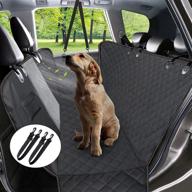 🐶 durable 600d heavy duty dog car seat cover with waterproof hammock and mesh window – protect your back seat with nonslip design and 2 seat belts logo