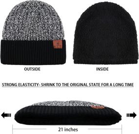 img 3 attached to 🧣 Winter Knit Hat Beanie Scarf Gloves Set for Men & Women - Skull Cap Neck Warmer Combo with Touchscreen & Fleece Lining