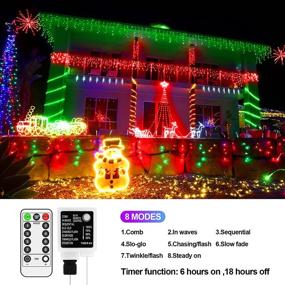 img 3 attached to 🎄 Super Long 720LED Christmas Lights Outdoor: 328ft Remote Timer & 8 Modes, Plug-in Fairy Lights for Xmas Tree, Thanksgiving, Party, Wedding Indoor Decorations