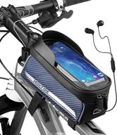 mokfire bike phone bag - waterproof bicycle pouch top tube bag with bike phone mount - cycling front frame bag for iphone 11 xs max pro plus - convenient bike accessories and phone holder logo