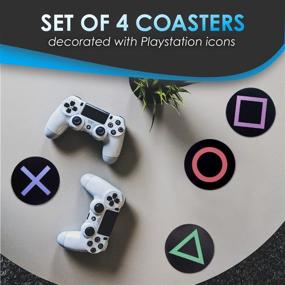 img 3 attached to Paladone PlayStation Metal Drink Coasters: Game-inspired Set of Four for Stylish Game Room Decor