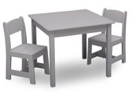 durable and versatile delta children mysize kids wood table and chair set (2 🪑 chairs included) - perfect for arts & crafts, snacks, homeschooling, homework & more, in grey shade logo