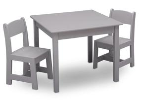 img 4 attached to Durable and Versatile Delta Children MySize Kids Wood Table and Chair Set (2 🪑 Chairs Included) - Perfect for Arts & Crafts, Snacks, Homeschooling, Homework & More, in Grey Shade