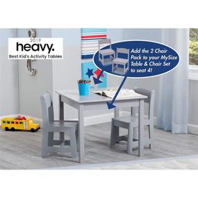 img 3 attached to Durable and Versatile Delta Children MySize Kids Wood Table and Chair Set (2 🪑 Chairs Included) - Perfect for Arts & Crafts, Snacks, Homeschooling, Homework & More, in Grey Shade