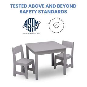 img 2 attached to Durable and Versatile Delta Children MySize Kids Wood Table and Chair Set (2 🪑 Chairs Included) - Perfect for Arts & Crafts, Snacks, Homeschooling, Homework & More, in Grey Shade