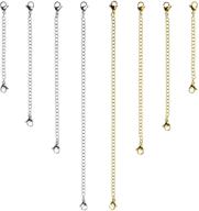 📿 d-buy набор удлинителей для ожерелий и браслетов из нержавеющей стали - 8 шт., 4 различные длины - 6 дюймов, 4 дюйма, 3 дюйма, 2 дюйма (4 золотые, 4 серебряные) - увеличивает возможности ваших украшений! логотип