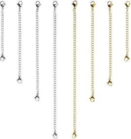 img 4 attached to 📿 D-buy Stainless Steel Necklace and Bracelet Extender Chain Set - 8 Pcs, 4 Different Lengths - 6 inch, 4 inch, 3 inch, 2 inch (4 Gold, 4 Silver) - Enhance Your Jewelry's Versatility!