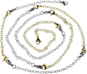 img 3 attached to 📿 D-buy Stainless Steel Necklace and Bracelet Extender Chain Set - 8 Pcs, 4 Different Lengths - 6 inch, 4 inch, 3 inch, 2 inch (4 Gold, 4 Silver) - Enhance Your Jewelry's Versatility!