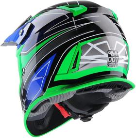 img 1 attached to GLX GX23 Dirt Bike Off-Road Motocross ATV Motorcycle Helmet - Unisex, DOT Approved (Sear Green, Small)