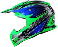 glx gx23 dirt bike off-road motocross atv motorcycle helmet - unisex, dot approved (sear green, small) logo