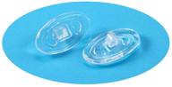 comfortable symmetrical oval screw-in nose pads: 5 pairs/set of premium soft silicone eyeglass nose pads in universal fit - 15mm logo