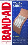 🩹 band-aid brand tough strips adhesive bandages: durable protection for minor cuts and scrapes - extra large size - 10 ct логотип