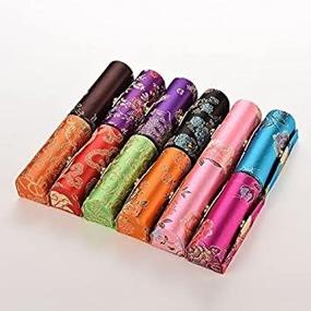 img 3 attached to 💄 6goodeals Lipstick Case Multi-Set: Silky Satin Fabric Cosmetic Case with Mirror - 12 Designs to Choose From!